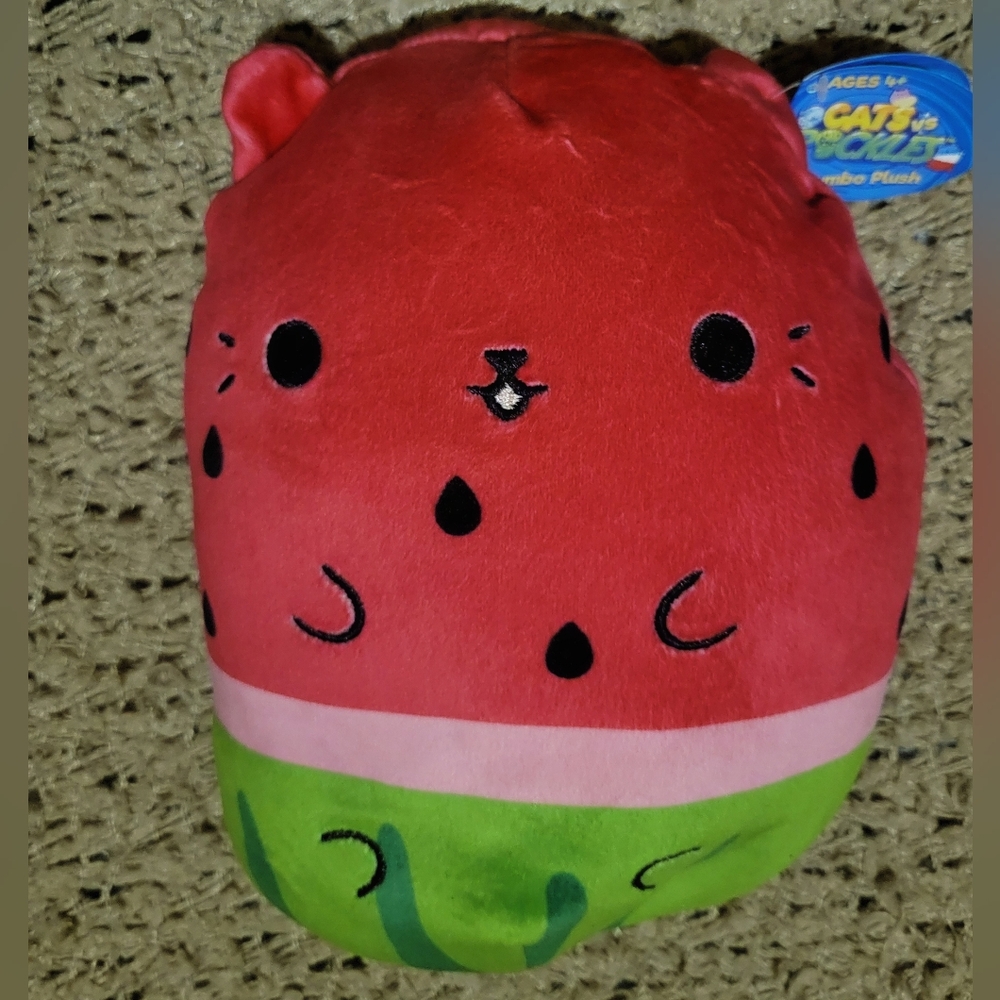 CATS VS PICKLES Jumbo Plush Toy WATER-MEOW-LON Design Beanie Filled Pink
